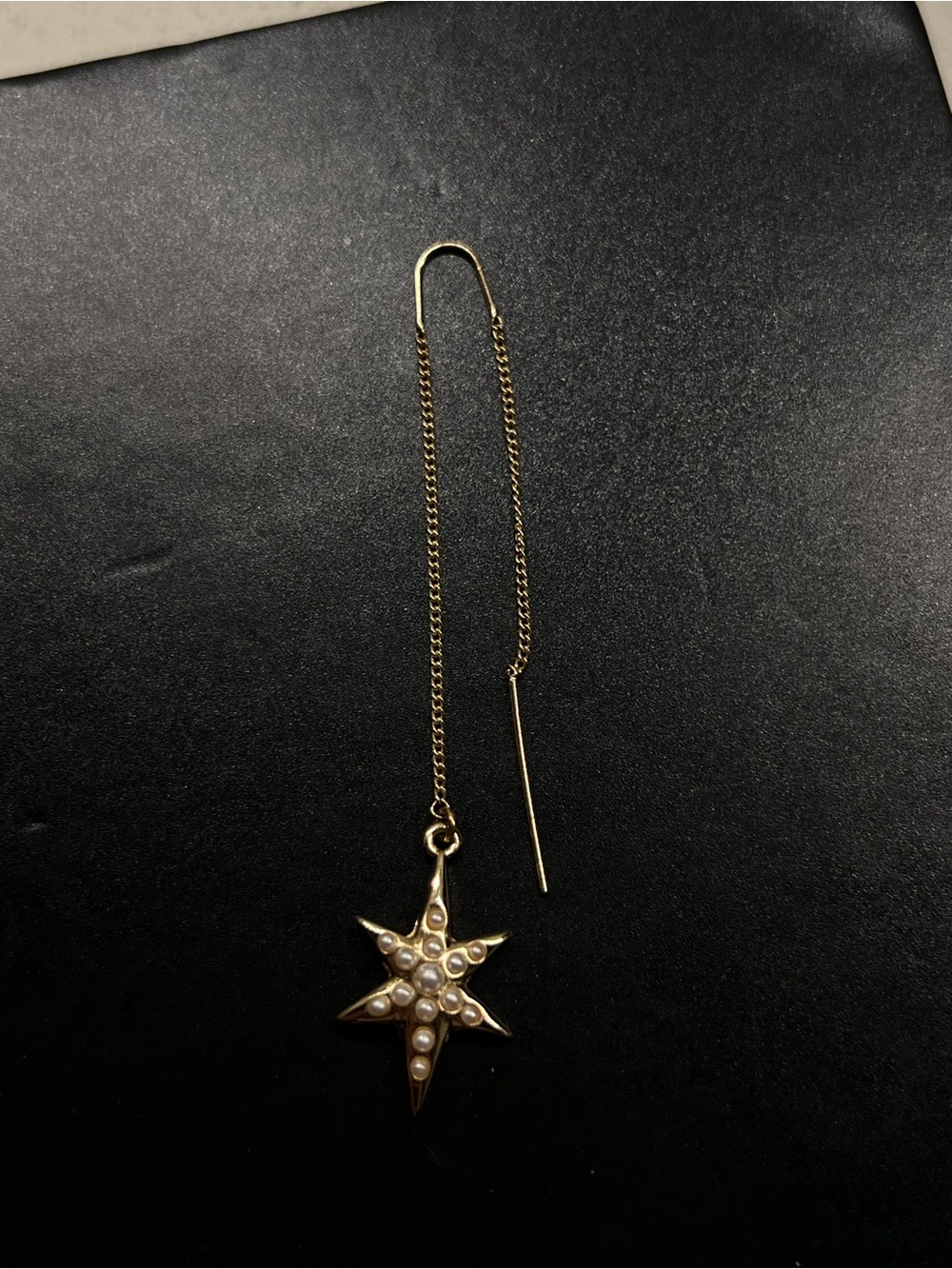 Single earring -AllSaints Gold Tone Starburst Threader Earrings